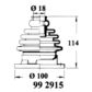 GOMET Drive shaft boot 28587 Internal. Material: rubber
Diameter 1/ Diameter 2 [mm]: A=18 / C=100, Length [mm]: 114, Material: Elastomer, Supplementary Article/Info 2: with flange 2.