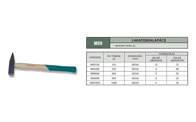 JONNESWAY Hammer 135409 Schlosser, 300 g