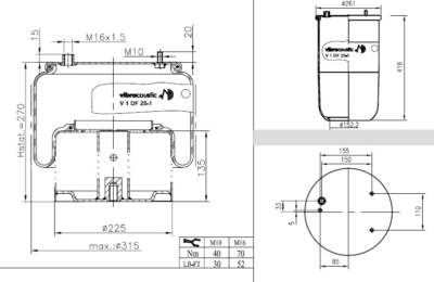 VIBRACOUSTIC Air spring semi complet