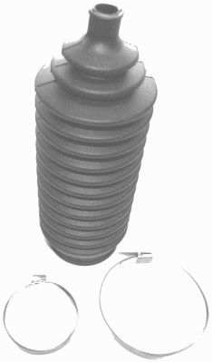 LEMFÖRDER Faltenbalgsatz, Lenkung 717356 Einbauseite: Vorderachse, beidseitig, Material: Gummi, Länge [mm]: 185, Innendurchmesser 1 [mm]: 11, Innendurchmesser 2 [mm]: 46 
Einbauseite: Vorderachse beidseitig, Material: Gummi, Länge [mm]: 185, Innendurchmesser 1 [mm]: 11, Innendurchmesser 2 [mm]: 46