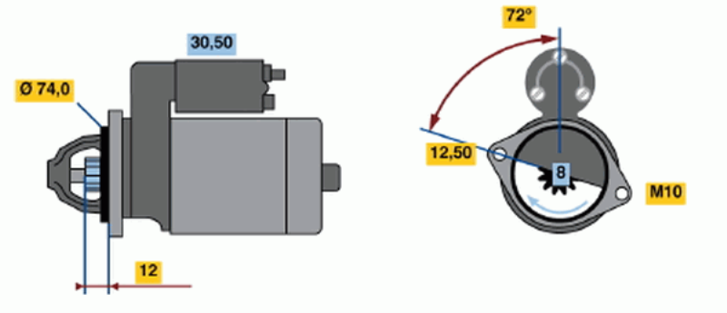 BOSCH Starter 286600 renewed
Voltage [V]: 12, Rated Power [kW]: 1,1
