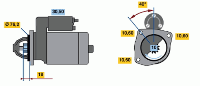 BOSCH Starter 481983 Überholt
Spannung [V]: 12, Starterleistung [kW]: 0,9