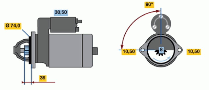 BOSCH Starter 482008 Überholt
Spannung [V]: 12, Starterleistung [kW]: 0,8