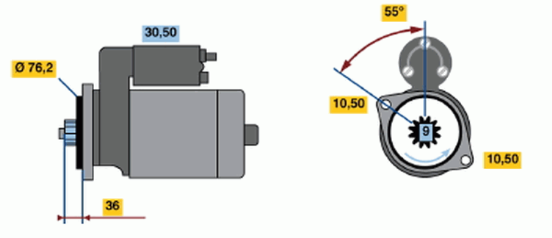 BOSCH Starter 482045 Überholt
Spannung [V]: 12, Starterleistung [kW]: 0,95