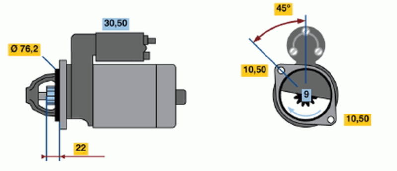 BOSCH Starter 482076 Überholt
Spannung [V]: 12, Starterleistung [kW]: 1,4