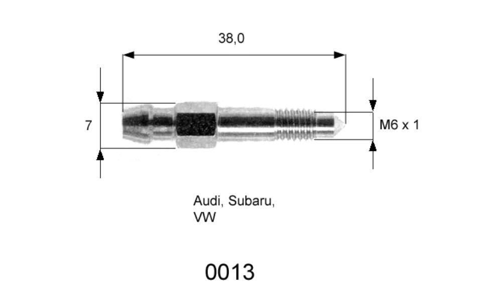 QUICK BRAKE Entlüfterschraube/-ventil 10905772 2 Stk./Packung
Länge [mm]: 38, Gewindemaß: M6x1, Gewindeart: mit Außengewinde, Schlüsselweite: 7