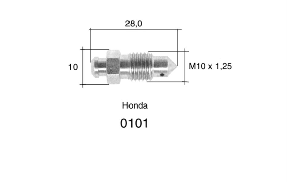 QUICK BRAKE Bleed screw 10905780 2 pcs/pack
Length [mm]: 28, Thread Size: M10x1,25, Thread Type: with external thread, Spanner Size: 10