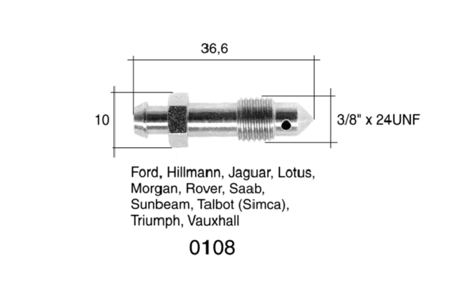 QUICK BRAKE Entlüfterschraube/-ventil 10905790 2 Stk./Packung
Länge [mm]: 37, Gewindemaß: 3/8"x24UNF, Gewindeart: mit Außengewinde, Schlüsselweite: 10