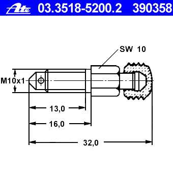 ATE Entlüfterschraube/-ventil 10906483 5 Stk je Packung
Gewindemaß: M10x1, Länge [mm]: 16,0, Länge über Alles [mm]: 32,0, Schlüsselweite 1 [mm]: 10