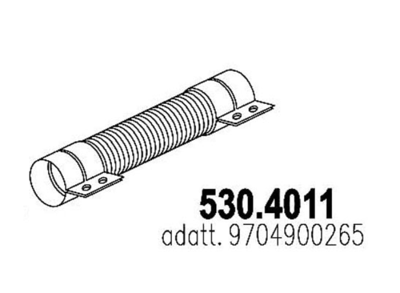 ASSO Flexibles Auspuffrohr 166241 Abgasanlage: für Abgasrohr, Einbauseite: vorne