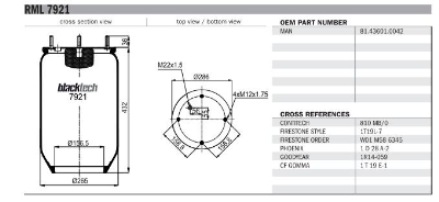 BLACKTECH Air spring semi complet