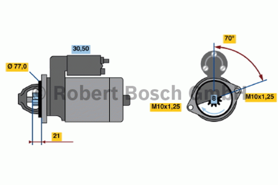 BOSCH Starter 286614 renewed
Voltage [V]: 12, Rated Power [kW]: 0,7