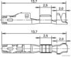 ELPARTS Leitungsverbinder 10274611 100 Stück/Packung
Herstellereinschränkung: KOSTAL MQ 0,6, Steckerausführung: Flachsteckhülse, Steckbreite [mm]: 0,6, Steckhöhe [mm]: 0,6, Grundkörpermaterial: CuSn (Kupfer-Zinn), Oberfläche: verzinnt, Querschnitt [mm2] von: 0,12, Querschnitt [mm2] bis: 0,14, Aktive Kontaktzonen: 4, Strombelastbarkeit bei 20°C [A]: 12,5, Strombelastbarkeit bei 80°C [A]: 8, Temperaturbereich bis [°C]: 130, Anzahl Steckzyklen: 20, Kontakthaltekraft [N]: 60 2.