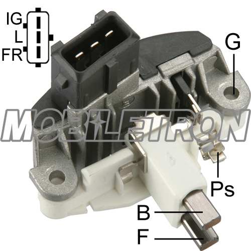 MOBILETRON Generator Regulator 10820931 Spannung [V]: 12, Herstellereinschränkung: Bosch, Steckerausführung-ID: IG-L-CPU, Betriebsspannung [V]: 14, Version: A-Circuit, Active Lamp, Ladespannung [V]: 14,5