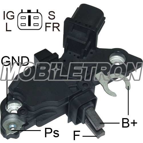 MOBILETRON Generator Regulator 10820934 Spannung [V]: 12, Herstellereinschränkung: Bosch, Steckerausführung-ID: IG-Sense-L-CPU, Betriebsspannung [V]: 14, Version: A-Circuit, Active Lamp, Ladespannung [V]: 14,4, Kurzschlussschutz: ja