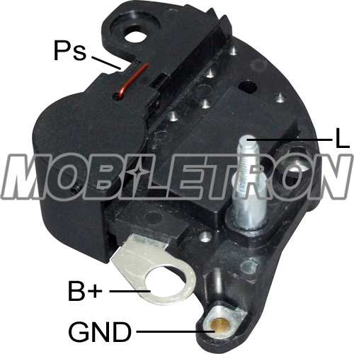MOBILETRON Generator Regulator 10821070 Spannung [V]: 12, Herstellereinschränkung: Marelli, Betriebsspannung [V]: 14, Version: 8.5 Sec. LRC, A-Circuit, Active Lamp, Ladespannung [V]: 14,4, Kurzschlussschutz: ja