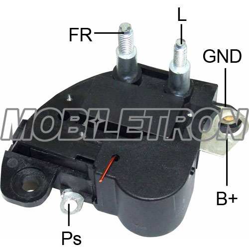 MOBILETRON Generator Regulator 10821071 Länge 1 [mm]: 68, Länge 2 [mm]: 18, Spannung [V]: 12, Generator-Ladestrom [A]: 130