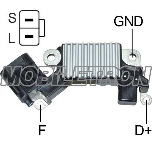 MOBILETRON Generator Regulator 10821443 Spannung [V]: 12, Herstellereinschränkung: Poong Sung (Korea), Steckerausführung-ID: L-Sense, Betriebsspannung [V]: 14, Version: A-Circuit, Inactive Lamp, Ladespannung [V]: 14,3