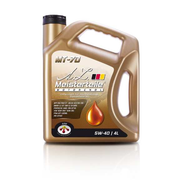 A.Z. MEISTERTEILE Motor oil 10928824 5W-40. semisynthetic. (CR) Diesel. ACEA A3/B3/B4. API SL/CF. 4L
Cannot be taken back for quality assurance reasons!