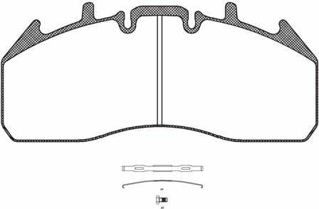 REMSA Bremsbelag für Scheibenbremsen (LKW) 10224768 Einbauseite: Vorderachse, Bremssystem: MERITOR ELSA  225-3, Länge [mm]: 249,5, Höhe [mm]: 106,8, Dicke/Stärke [mm]: 29, Prüfzeichen: E9 90R - 01166/2045, Gewicht [kg]: 11,54 
Einbauposition: Vorderachse, Bremssystem: MERITOR ELSA  225-3, Länge [mm]: 249,5, Höhe [mm]: 106,8, Dicke/Stärke [mm]: 29