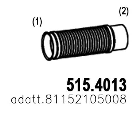 ASSO Flexibles Auspuffrohr 10068551 Flexrohr
Abgasanlage: für Abgasrohr, Einbauseite: vorne