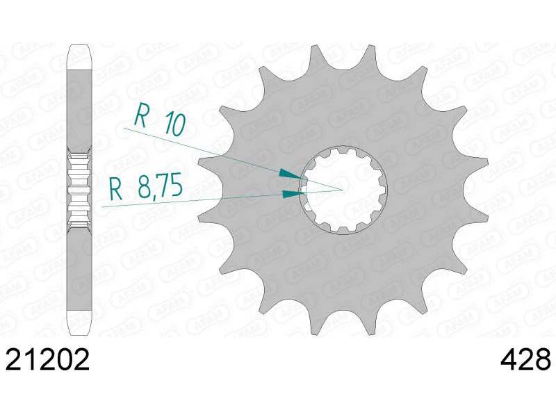 AFAM Sprocket 10505527 First for chain 428, tooth number: 14