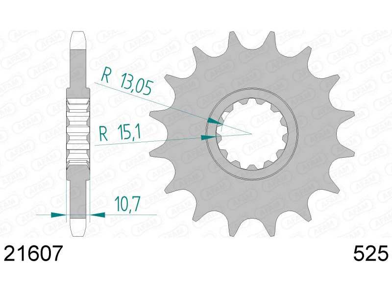 AFAM Kettenrad 10505646 Zuerst für Chain 525, Zahnnummer: 15