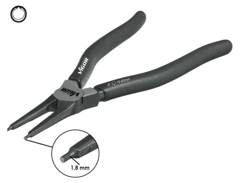 VIGOR Seegerzange 10865105 Gerade, 19-60 mm, 1,8 mm o