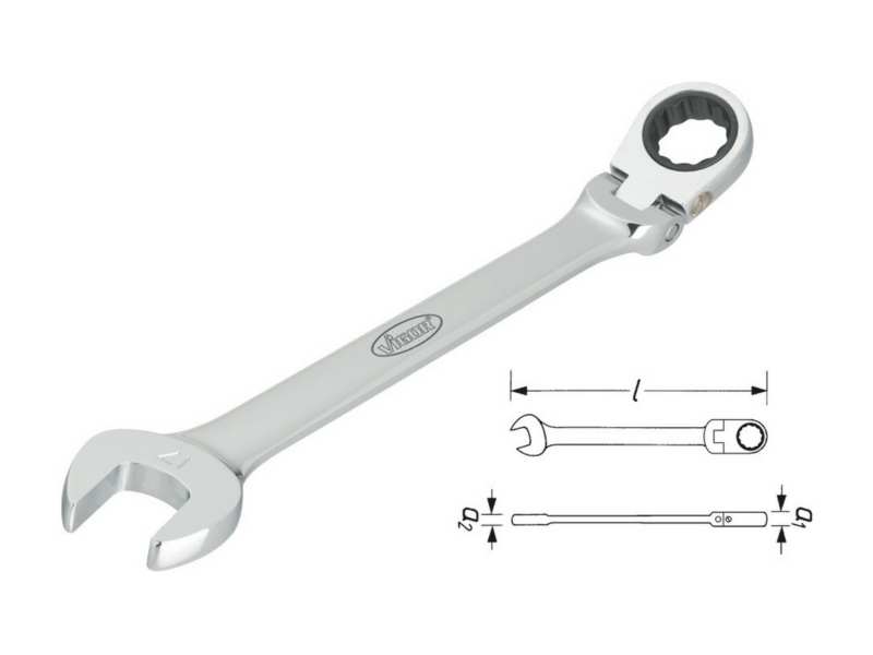 VIGOR Stern-Gabelschlüssel mit Ratschen 10865519 16 mm, 72 Kleiderbügel, geschwächt