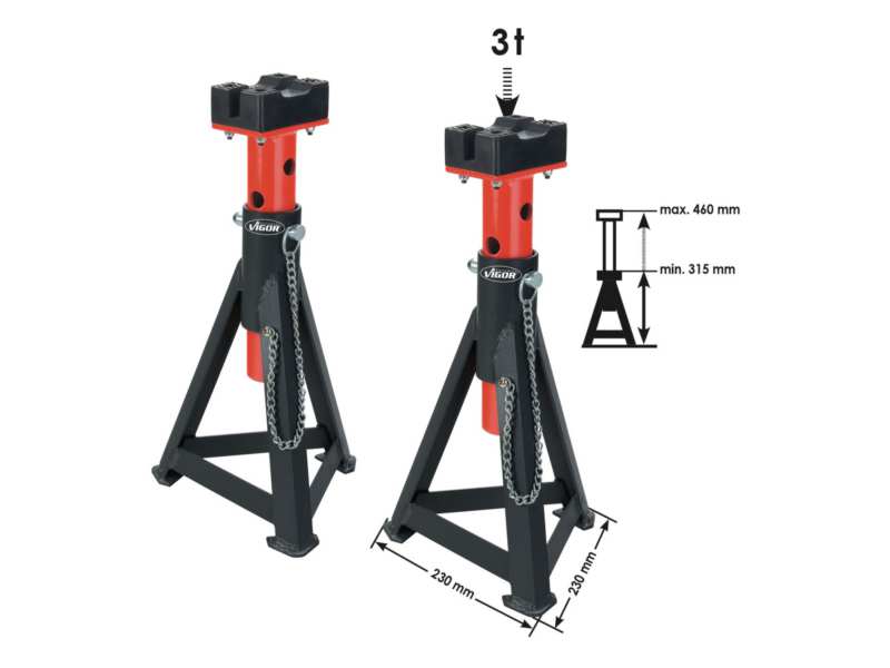 VIGOR Werkstatt-Bock 10865694 3 t, Höhe: max. 460 mm / min. 315 mm, Paar