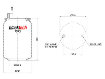 BLACKTECH Air spring semi complet