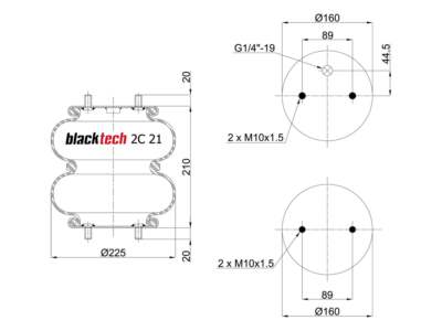 BLACKTECH Luftfeder (mit Ring)