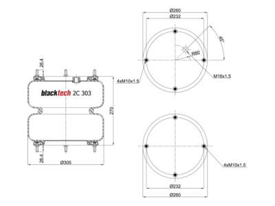 BLACKTECH Luftfeder (mit Ring)