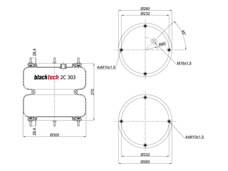 BLACKTECH Luftfeder (mit Ring) 10898591 