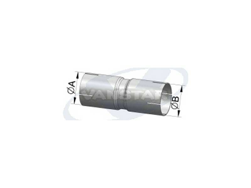 VANSTAR Exhaust reducing bushes 10364793 Diameter [mm]: 51, Diameter 1 [mm]: 60,5, Pipe Connector: Clamping Clip, Height [mm]: 65, Width [mm]: 65, Length [mm]: 200, Net weight [kg]: 0,38 
Diameter [mm]: 51, Diameter 1 [mm]: 60,5, Pipe Connector: Clamping Clip, Height [mm]: 65, Width [mm]: 65, Length [mm]: 200