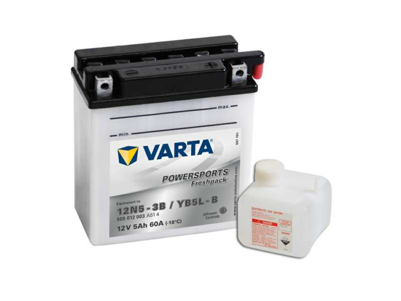 VARTA Batterie 129606 12V. 5AH. Besser+. HKB: 12N5-3B. YB5L-B. Packt neben dem Elektrolyten! Aufmerksamkeit! Gemäß der Regulierung 2019/1148 kann die Europäische Union das Produkt nur als Fahrzeugreparaturwerkstatt im Rahmen der Regulierung (EU) 2019/1148 kaufen.
Spannung [V]: 12, Batterie-Kapazität [Ah]: 5, Kälteprüfstrom EN [A]: 60, Polanordnung: 0, Endpolart: Y4, Bodenleistenausführung: B00, Länge [mm]: 121, Breite [mm]: 61, Höhe [mm]: 131 1.