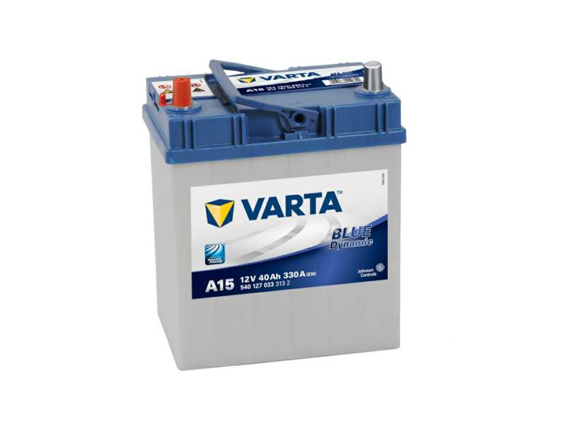 VARTA Battery 129400 40 Ah, left+, thin shoe
Voltage [V]: 12, Battery Capacity [Ah]: 40, Cold-test Current, EN [A]: 330, Post Positions: 1, Terminal Type: 3, Hold-down Type: B00, Length [mm]: 187, Width [mm]: 127, Height [mm]: 227, Observe service information:  Technical Information: “Like-for-like” replacement of batteries sold to the OE channel Engineered to the highest German standards Patented PowerFrame® grid for reliable starting power, fast recharge and corrosion resistance Meets all original criteria of the