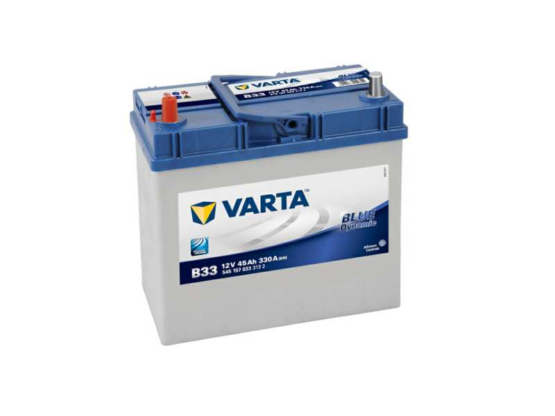 VARTA Battery 129403 45Ah left positive, thin terminal
Voltage [V]: 12, Battery Capacity [Ah]: 45, Cold-test Current, EN [A]: 330, Post Positions: 1, Terminal Type: 3, Hold-down Type: B00, Length [mm]: 238, Width [mm]: 129, Height [mm]: 227, Observe service information:  Technical Information: “Like-for-like” replacement of batteries sold to the OE channel Engineered to the highest German standards Patented PowerFrame® grid for reliable starting power, fast recharge and corrosion resistance Meets all original crite