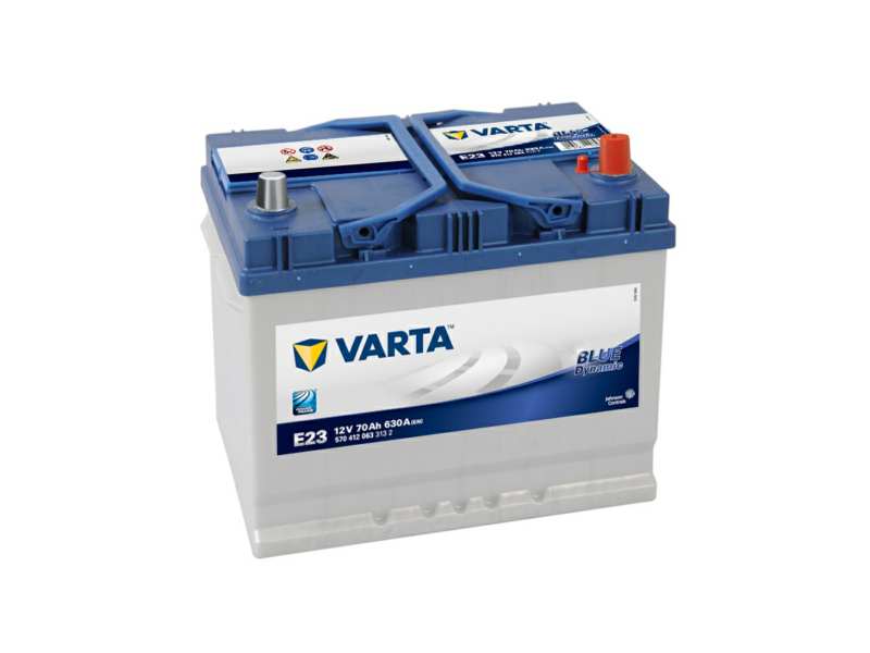 VARTA Batterie 129405 70 Ah. rechte+. normale Batteriepolklemme
Spannung [V]: 12, Batterie-Kapazität [Ah]: 70, Kälteprüfstrom EN [A]: 630, Polanordnung: 0, Endpolart: 1, Bodenleistenausführung: B01, Länge [mm]: 261, Breite [mm]: 175, Höhe [mm]: 220, Service Information beachten:  Technische Information: Erfüllt als Originalersatzteil alle Kriterien der Automobilhersteller. Entspricht höchsten deutschen Qualitätsstandards Patentiertes PowerFrame® Gitter für zuverlässige Startleistung, schnelle Ladefähigkeit und hohe