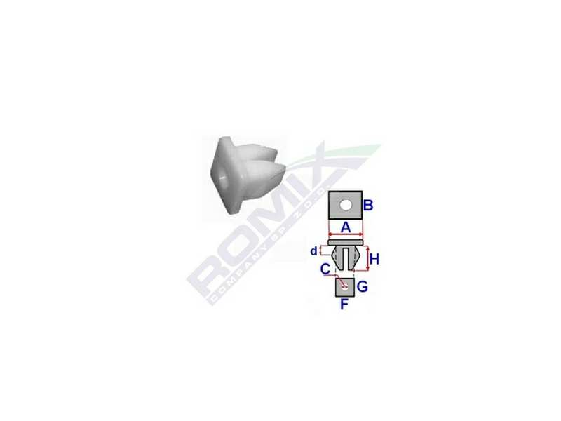 ROMIX Karosseriemutter 10944825 Mitsubishi - Toyota, für Scheinwerfer, 10 PCs/Pack