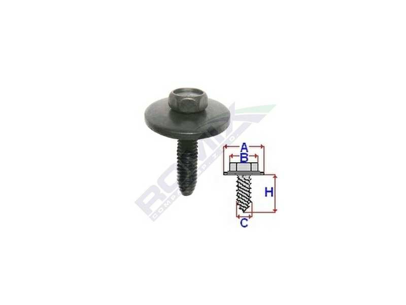 ROMIX Body part screw 10944959 Mercedes - Renault, for bumper, 5 pcs/pack