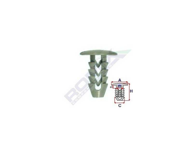 ROMIX Clip 10944988 Alfa Romeo - Fiat - Lancia, Türpolsterpatent, 25 PCs/Paket