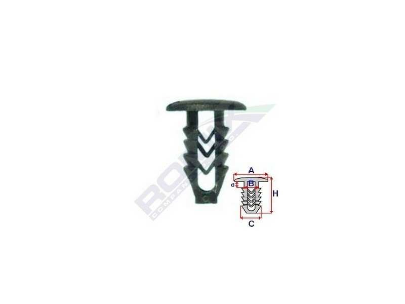 ROMIX Clip 10944989 Alfa Romeo - Fiat - Lancia, Türpolsterpatent, 25 PCs/Paket