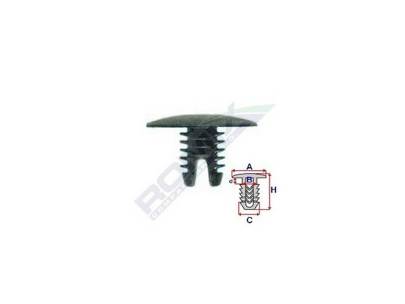 ROMIX Clip 10945015 Alfa Romeo - Fiat - Lancia, Türpolsterpatent, 25 PCs/Paket