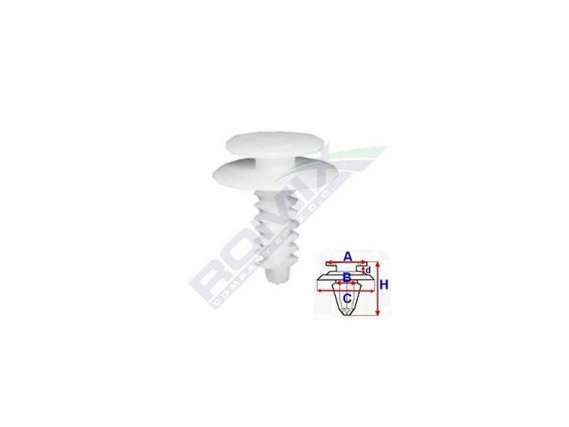 ROMIX Clip 10945056 Alfa Romeo - Fiat - Lancia, Türpolsterpatent, 10 PCs/Paket