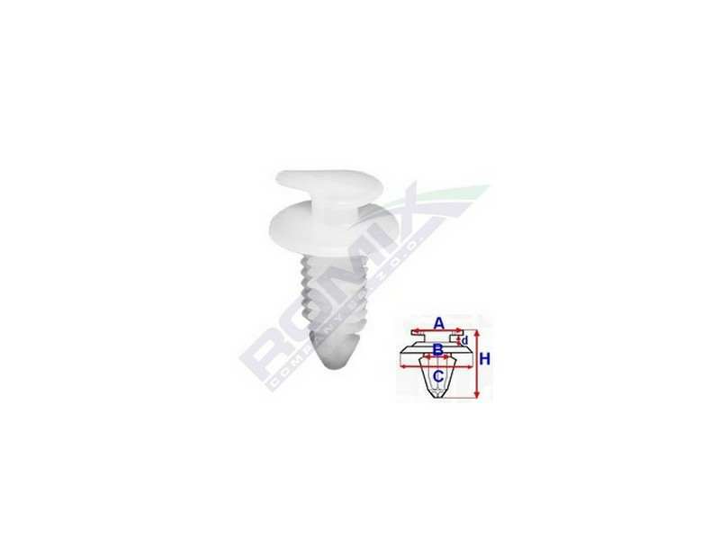 ROMIX Clip 10945070 Alfa Romeo - Fiat - Lancia, Türpolsterpatent, 10 PCs/Paket