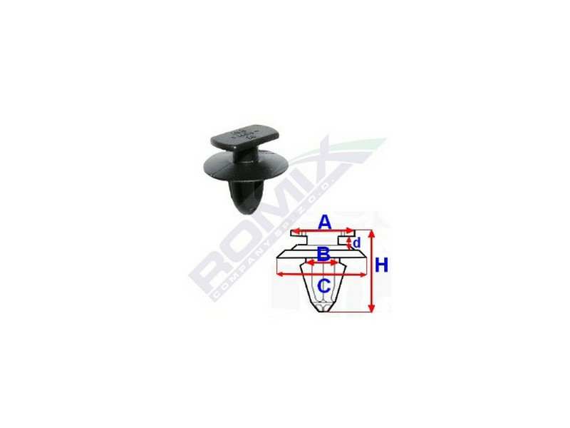 ROMIX Clip 10945079 Peugeot, Türpolsterpatent, 10 Stcs/Pack