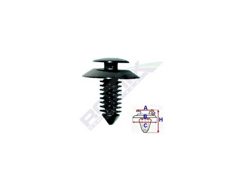 ROMIX Clip 10945334 Chrysler, Türpolsterpatent, 10 PCs/Pack