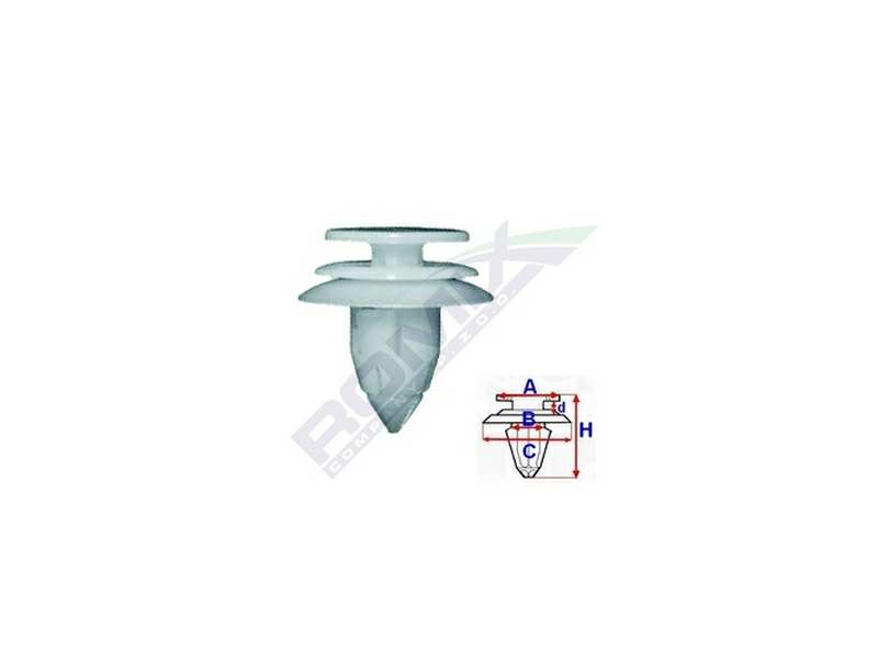 ROMIX Clip 10945366 Chrysler, Türpolsterpatent, 10 PCs/Pack