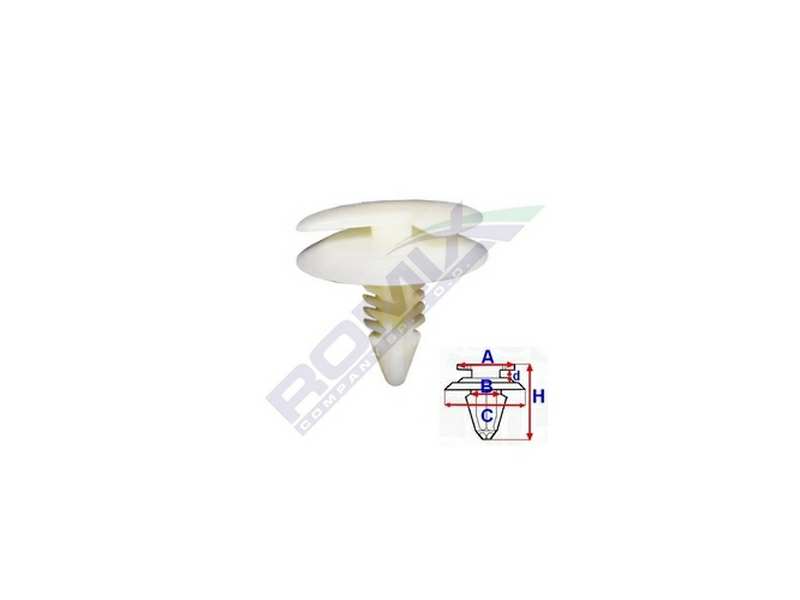 ROMIX Clamp 10945393 Opel, door patent with impression spike, 10 pcs/pack